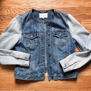 Vince Camuto Blue Denim Jacket with Light Sleeves Sz M